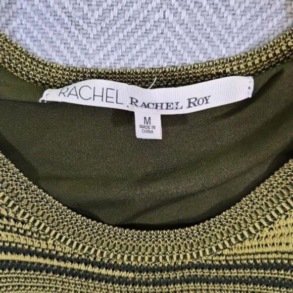 Rachel Roy Dress Size Med Olive & Forest Variegated Stretch Fit & Flare Bodycon - Picture 7 of 16